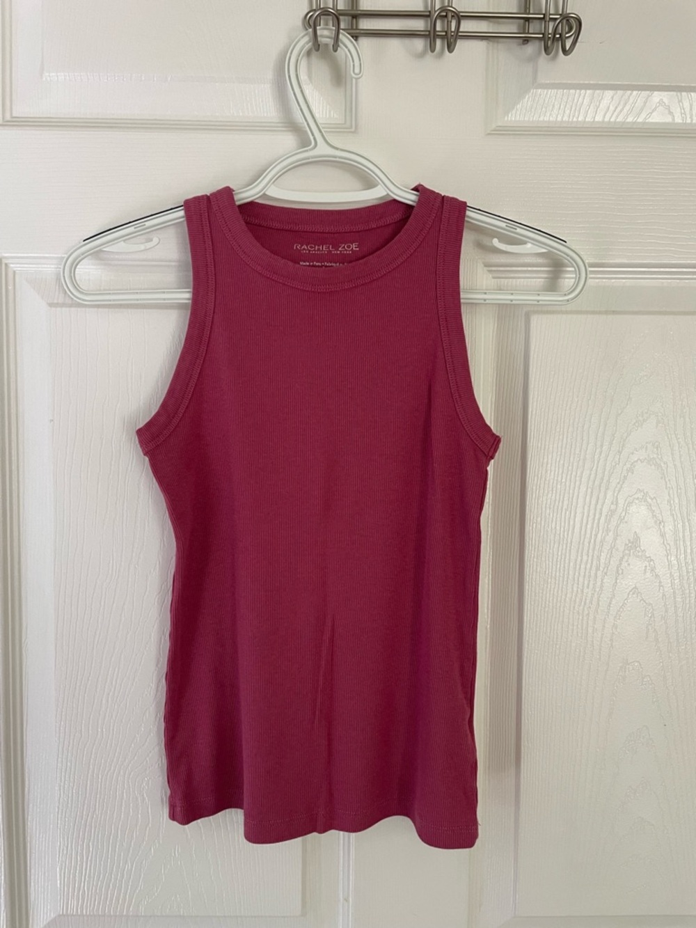 RACHEL ZOE Women's Sleeveless Ribbed Tank Top - Raspberry size XS